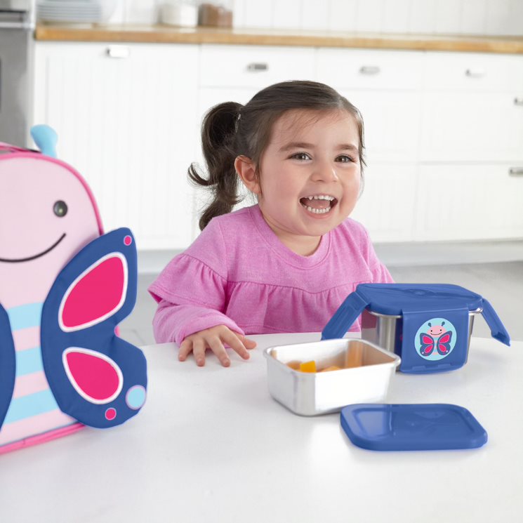 Skip Hop Zoo Stainless Steel Lunch Kit Butterfly The Toys Boutique